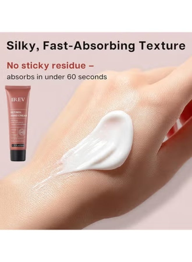 IREV Retinol Hand Cream, Firming Anti-Aging Hand Lotion With Collagen, Retinol Moisturizer For Aging & Dry Cracked Hands, Care & Protects Skin, Nails & Cuticles 50ml - Image 2